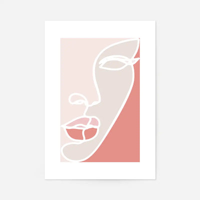 Face Study Block Colours Print