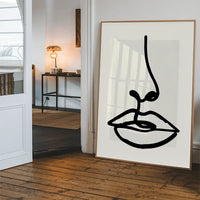 Lips Drawing Black And White Print