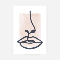 Lips Drawing Watercolour Style Print