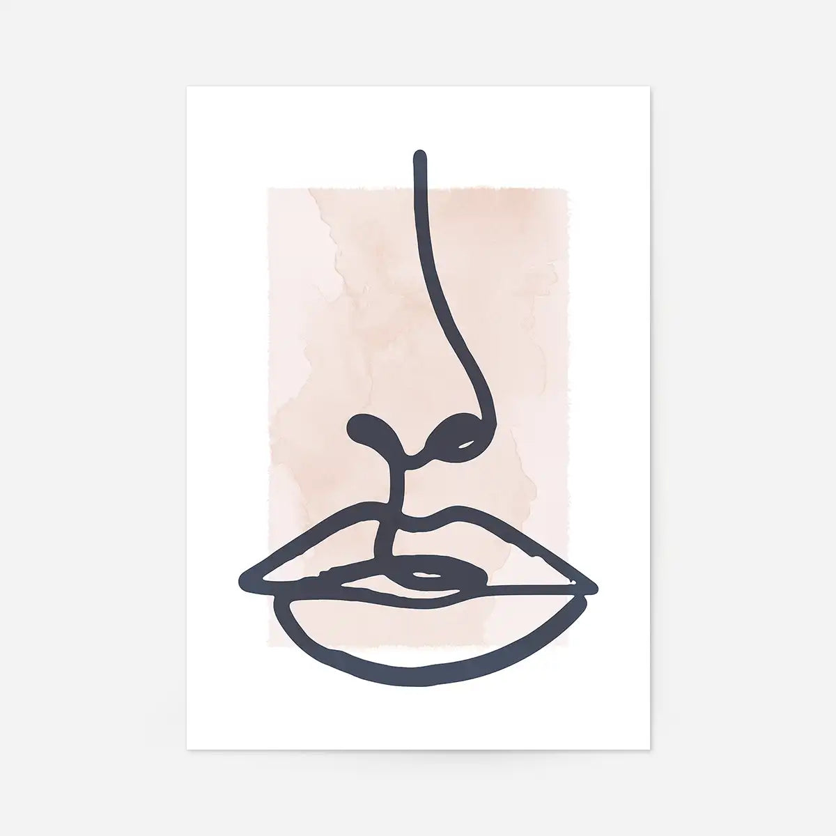 Lips Drawing Watercolour Style Print