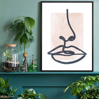 Lips Drawing Watercolour Style Print