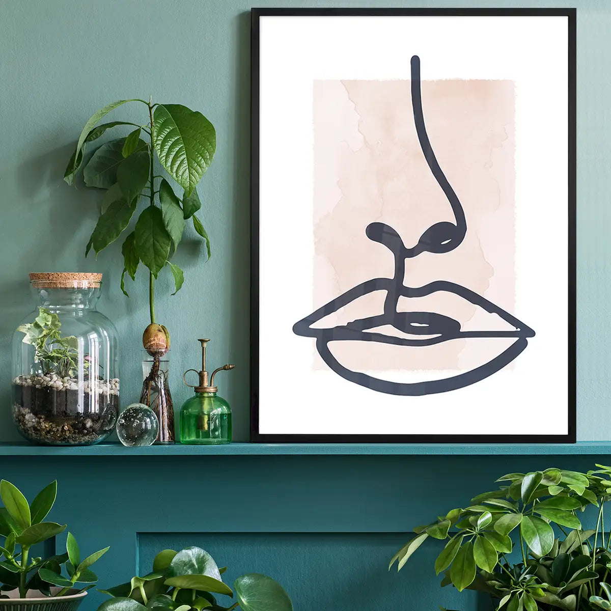 Lips Drawing Watercolour Style Print