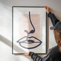 Lips Drawing Watercolour Style Print