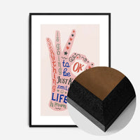OK Fingers Typography Block Colour Print