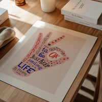 OK Fingers Typography Block Colour Print