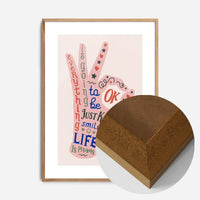 OK Fingers Typography Block Colour Print