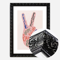 Peace Fingers Typography Block Colour Print