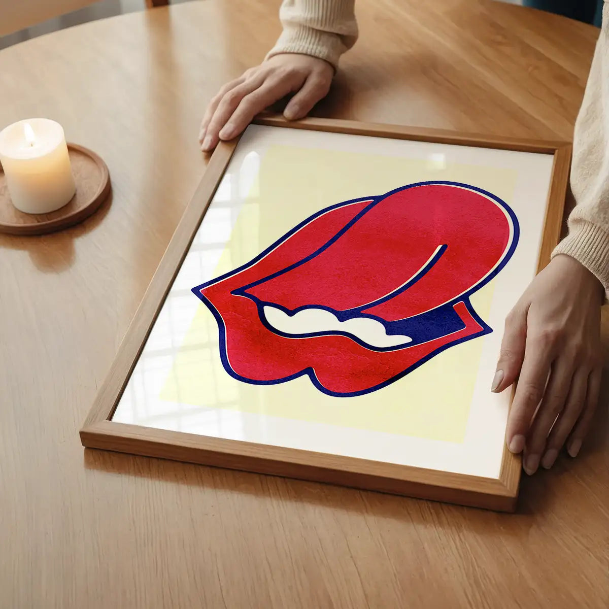 Rock Lips Tongue Print