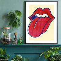 Rock Lips Tongue Print