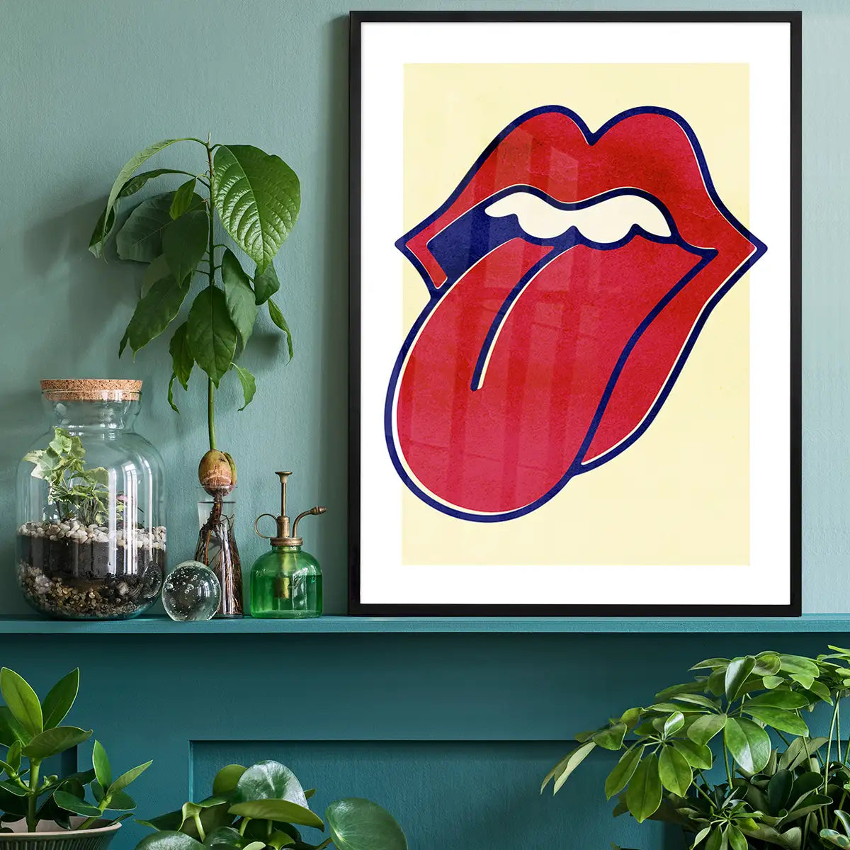 Rock Lips Tongue Print