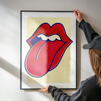 Rock Lips Tongue Print