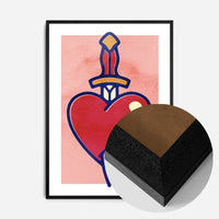Heart And Dagger Tattoo Style Print