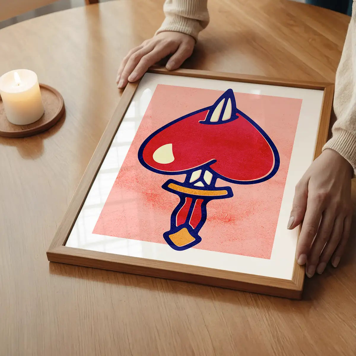 Heart And Dagger Tattoo Style Print