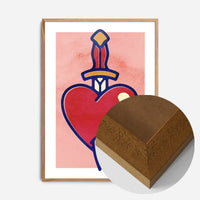 Heart And Dagger Tattoo Style Print