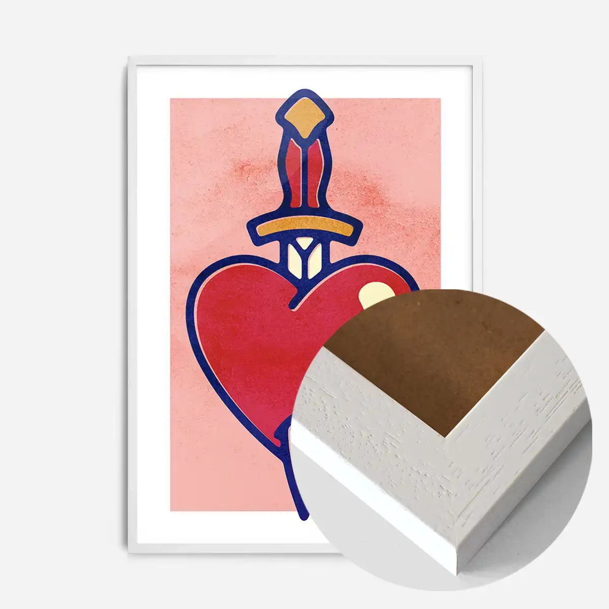 Heart And Dagger Tattoo Style Print