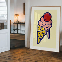 Ice Cream Illustration Print