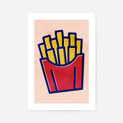 French Fries Fast Food Illustration Print