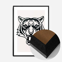Tiger Animal Black And White Portrait Print