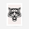 Tiger Animal Black And White Portrait Print