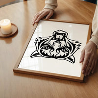 Tiger Animal Black And White Portrait Print