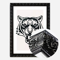 Tiger Animal Black And White Portrait Print