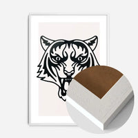 Tiger Animal Black And White Portrait Print