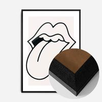 Rock Lips Tongue Black And White Print