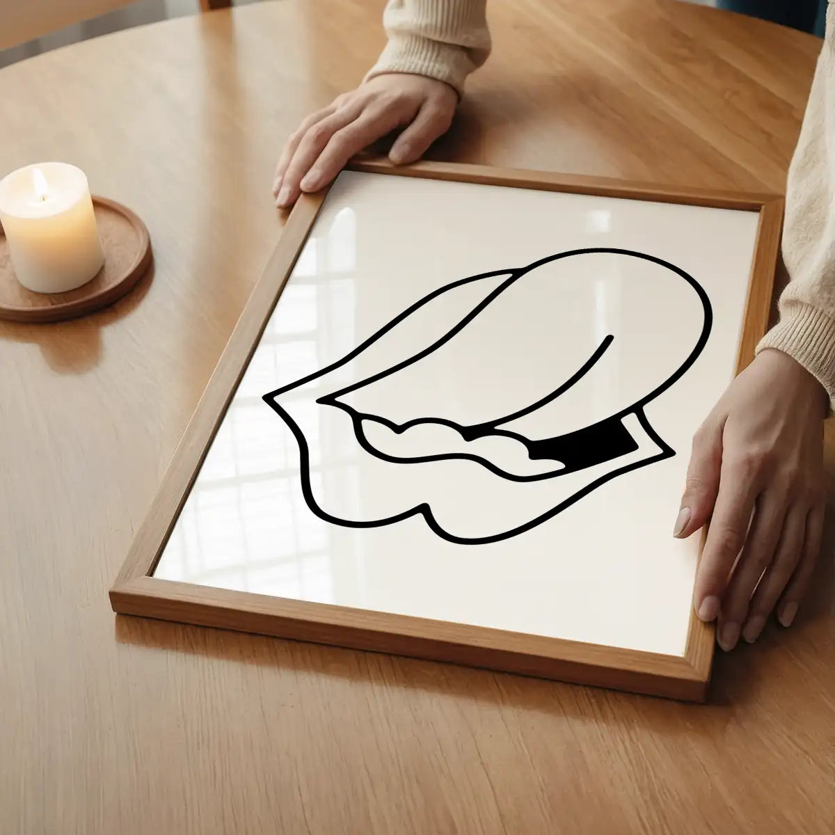 Rock Lips Tongue Black And White Print