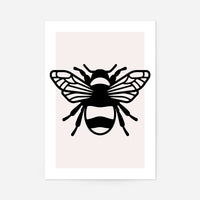 Bee Black And White Illustration Print