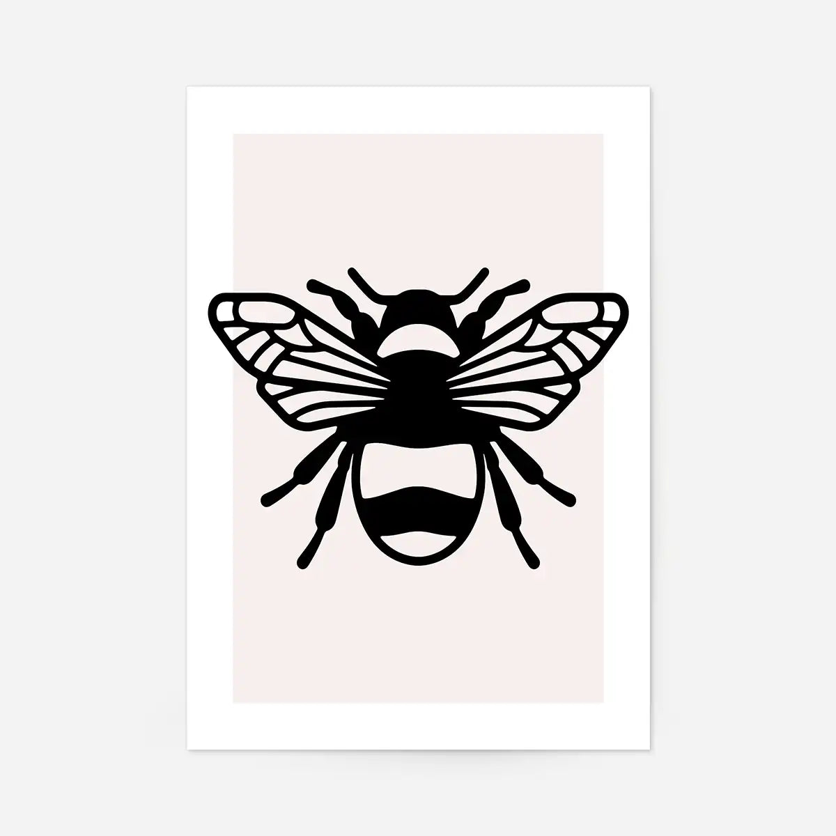 Bee Black And White Illustration Print