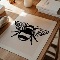 Bee Black And White Illustration Print