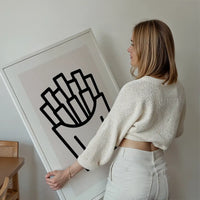 French Fries Black And White Fast Food Illustration Print