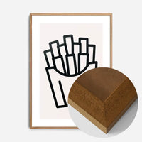 French Fries Black And White Fast Food Illustration Print