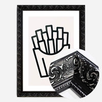 French Fries Black And White Fast Food Illustration Print