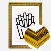 French Fries Black And White Fast Food Illustration Print