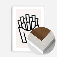 French Fries Black And White Fast Food Illustration Print