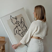 Female Front Study Line Art Watercolour Print