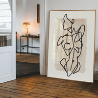 Female Front Study Line Art Watercolour Print
