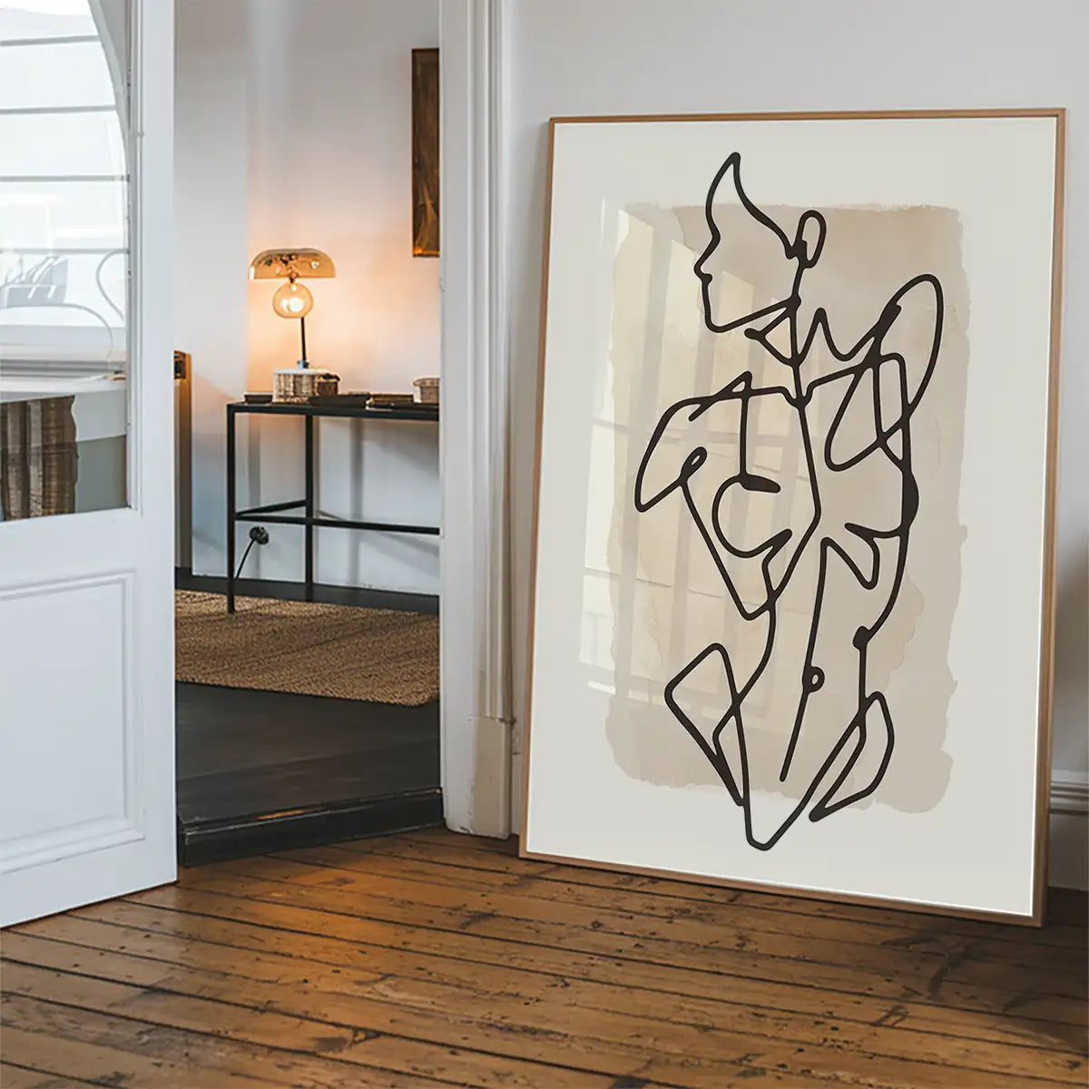 Female Front Study Line Art Watercolour Print
