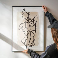 Female Front Study Line Art Watercolour Print