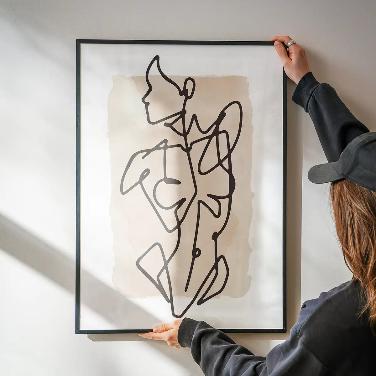 Female Front Study Line Art Watercolour Print