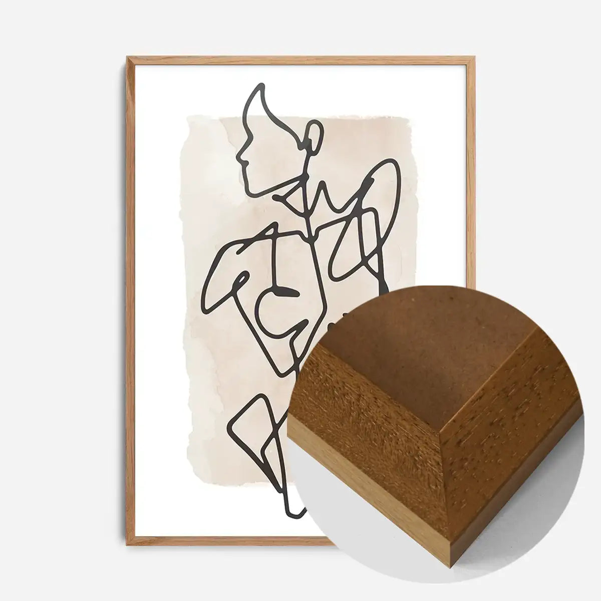 Female Front Study Line Art Watercolour Print