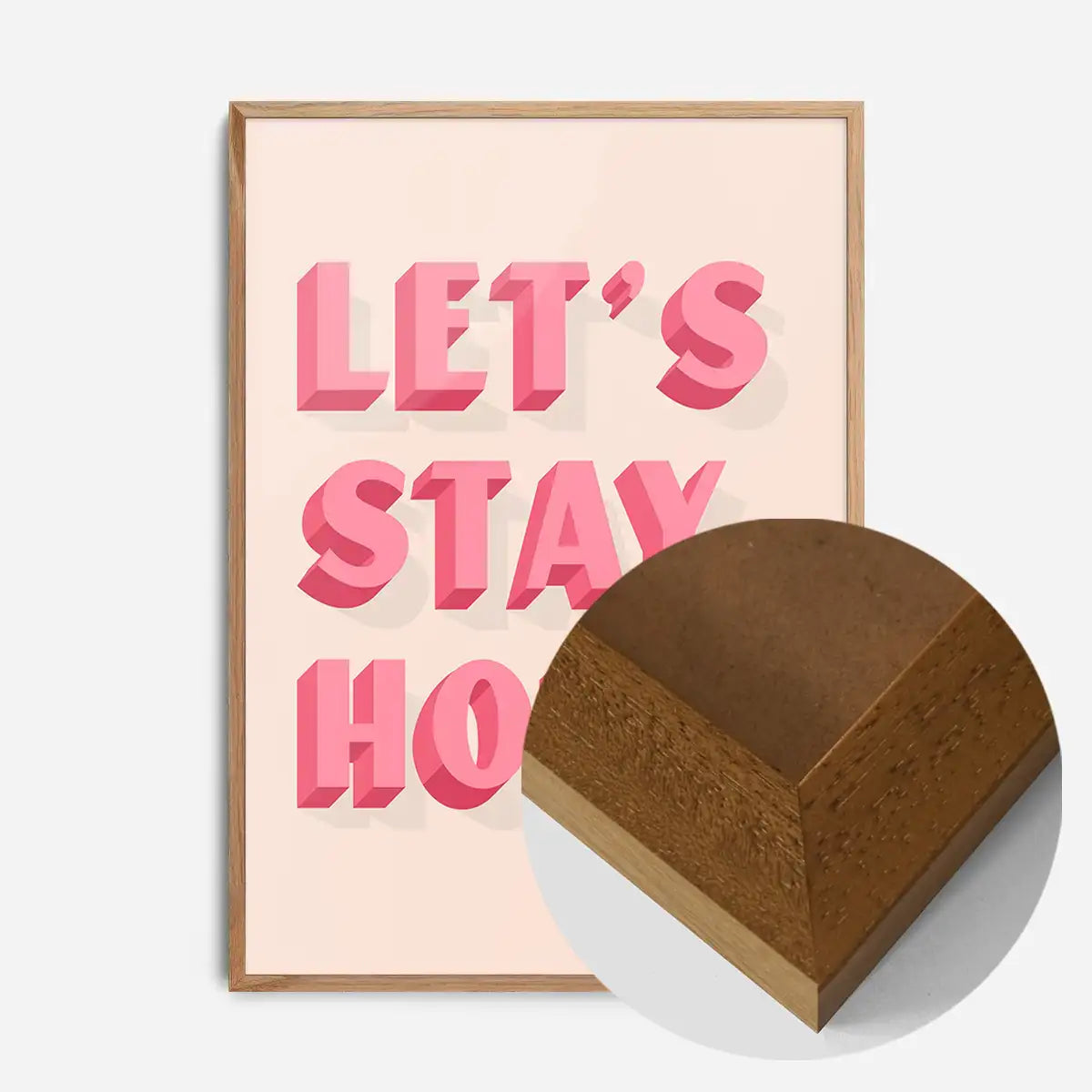 Let's Stay Home Pink Print