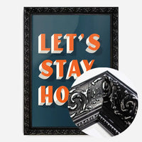 Let's Stay Home Orange Print