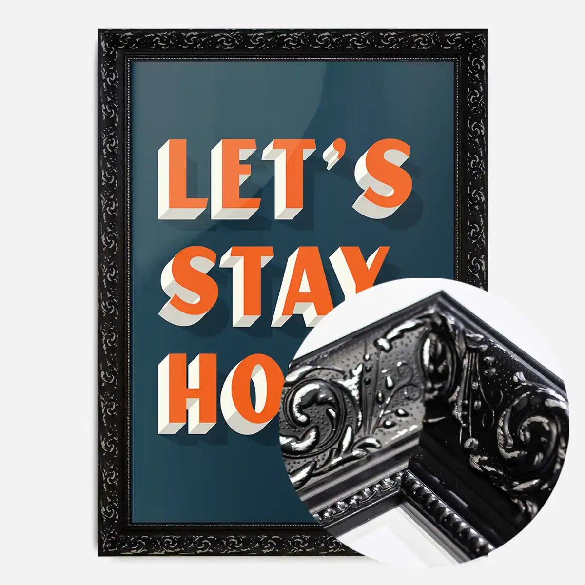 Let's Stay Home Orange Print