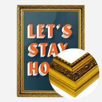 Let's Stay Home Orange Print
