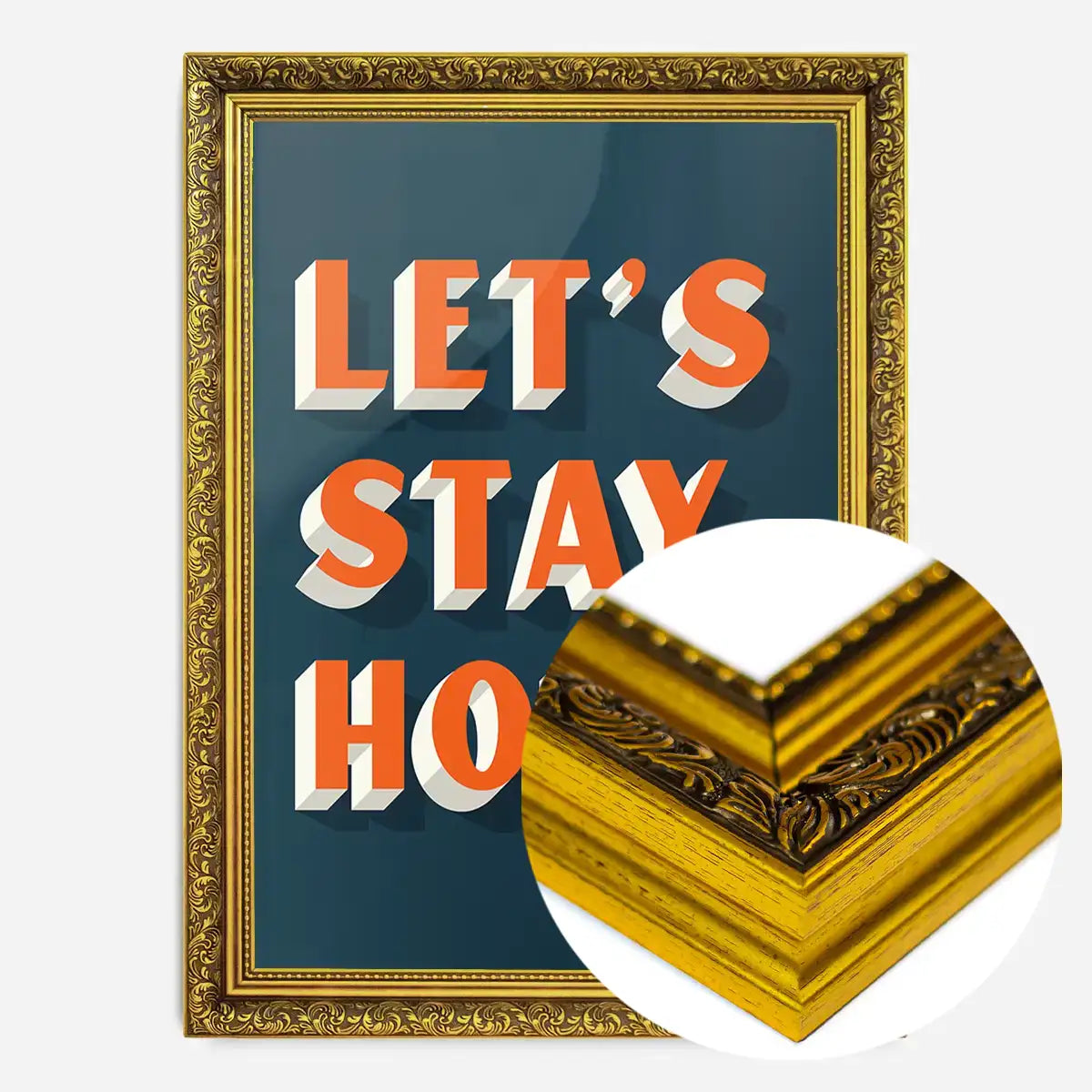 Let's Stay Home Orange Print
