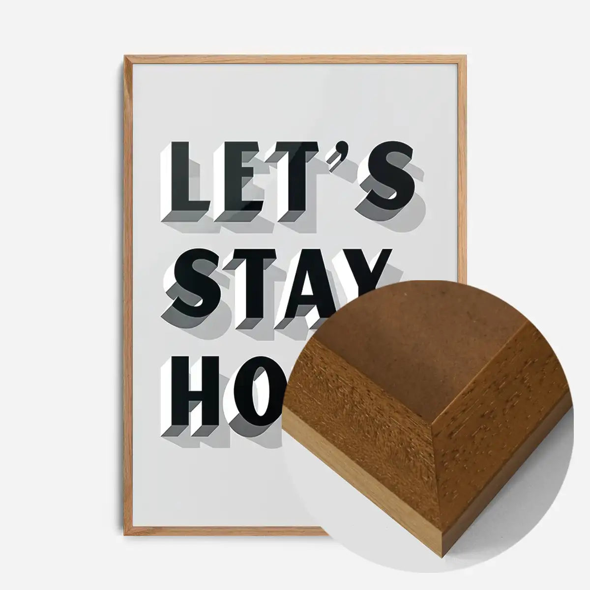 Let's Stay Home Grey Print