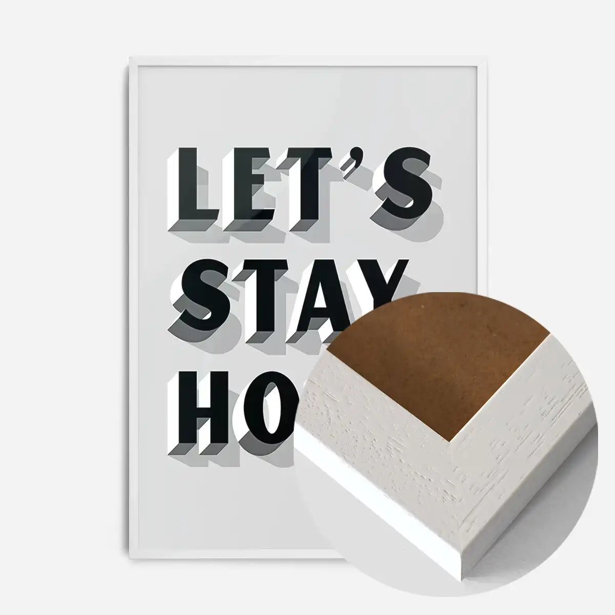 Let's Stay Home Grey Print