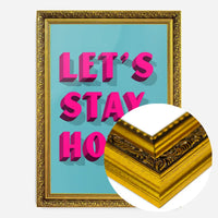 Let's Stay Home Bright Pink Print